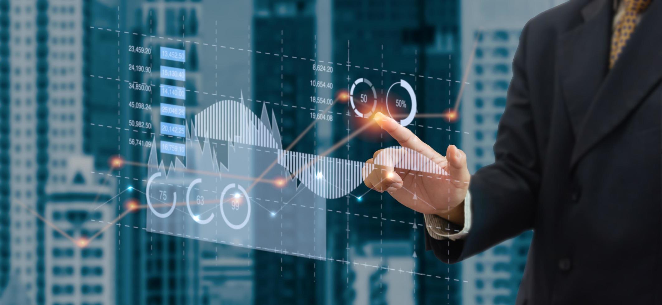 business chart and graph. photo