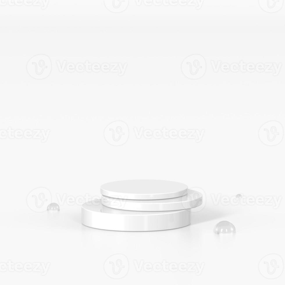 3D rendering Awards podium in harmony with water droplet photo