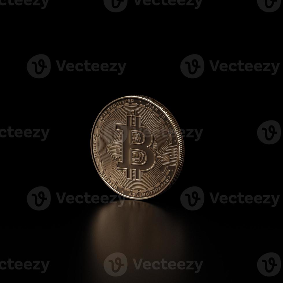 3D render concepto de bitcoin. nuevo dinero virtual. moneda criptográfica foto