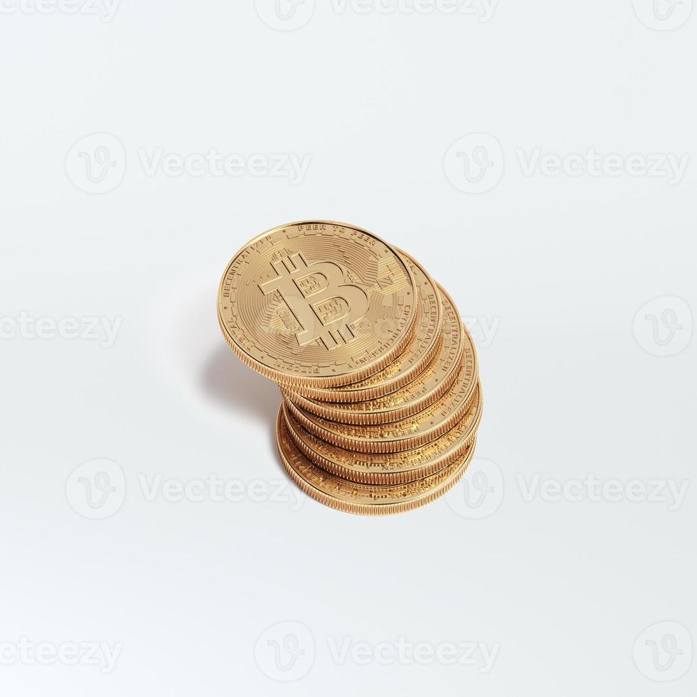 3D render concepto de bitcoin. nuevo dinero virtual. moneda criptográfica foto