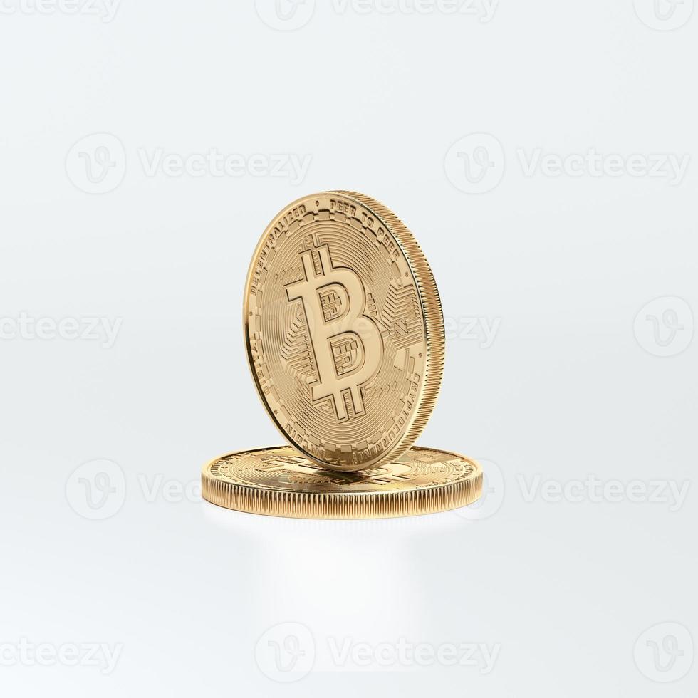 3D render bitcoin concept. New virtual money. Crypto currency photo