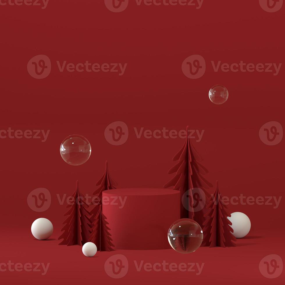 Fondo de navidad de renderizado 3d, feliz año nuevo foto