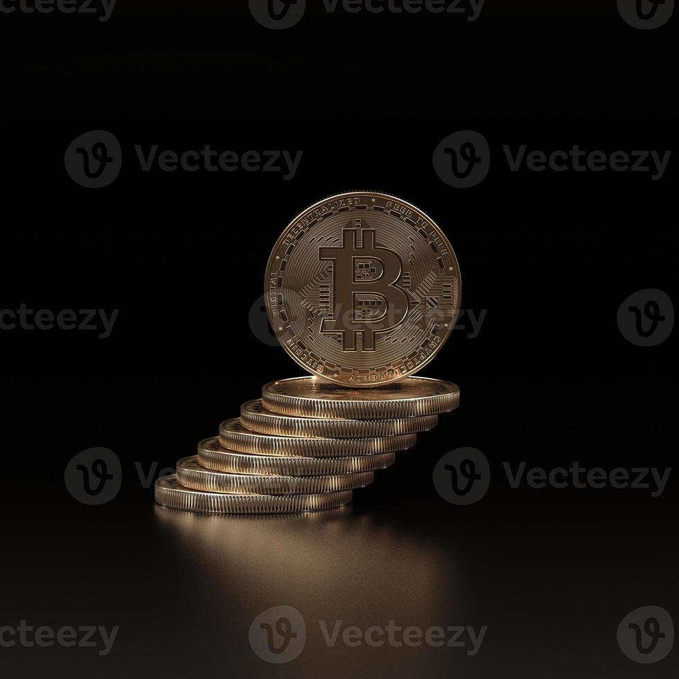 3D render bitcoin concept. New virtual money. Crypto currency photo