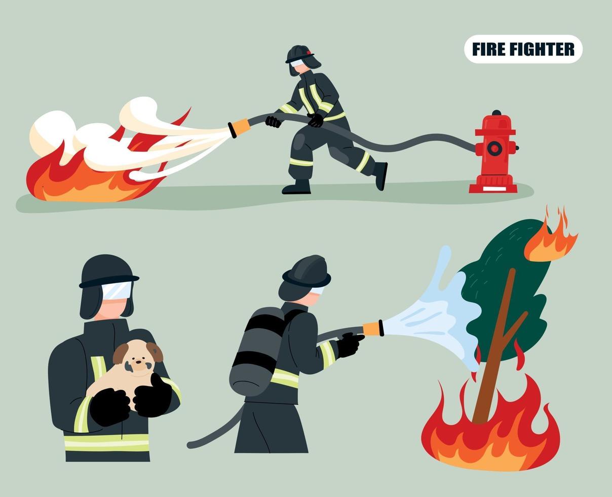 firefighter-putting-out-a-fire-with-a-hose-connected-to-a-hydrant-free-vector.jpg