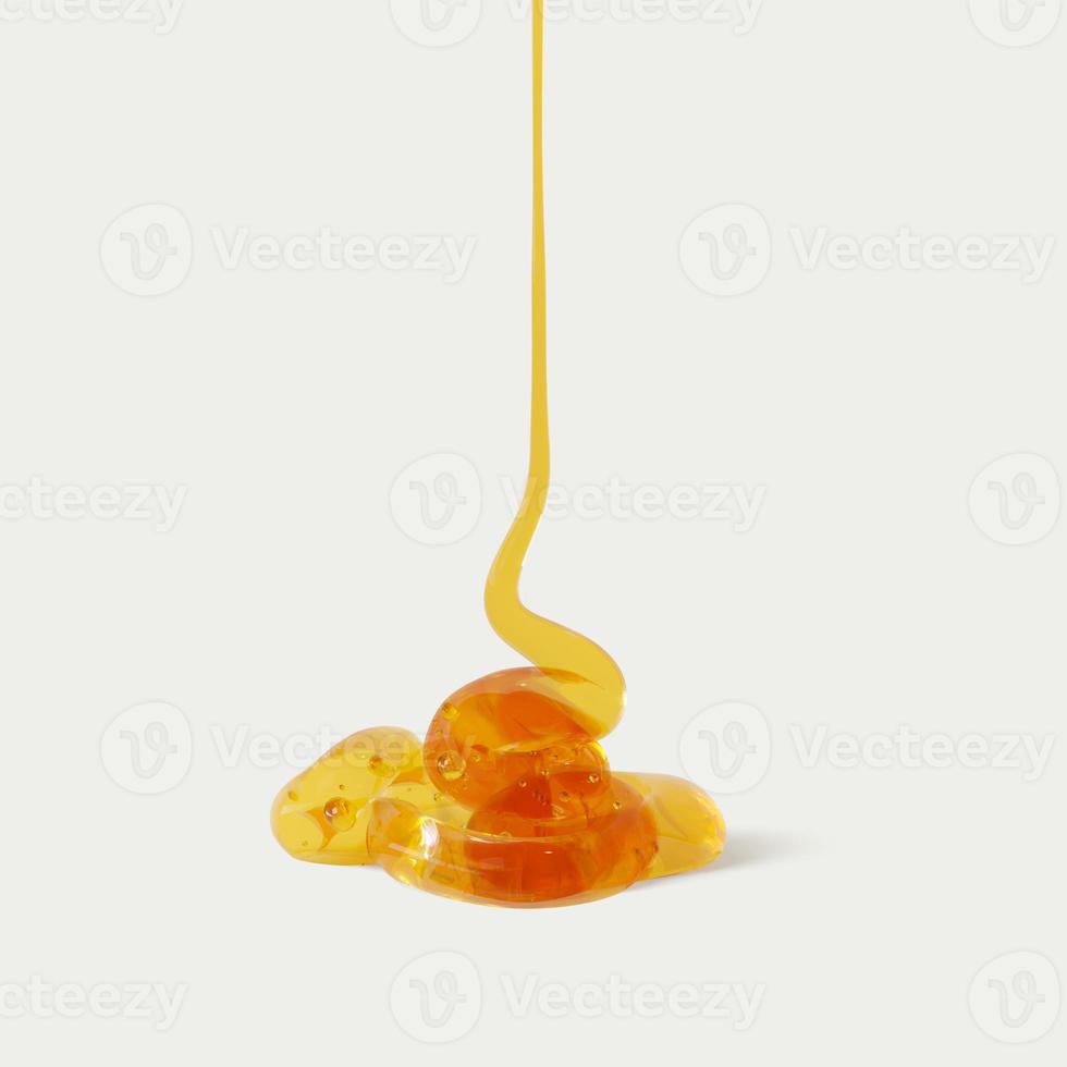 3D rendering Honey Drip and Honeycomb Background. photo
