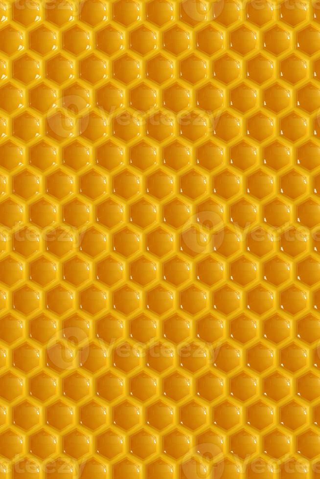 3D rendering Honey Drip and Honeycomb Background. photo