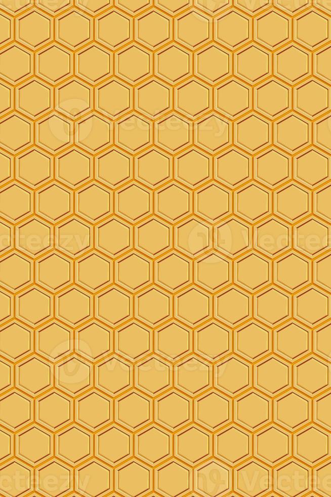 3D rendering Honey Drip and Honeycomb Background. photo