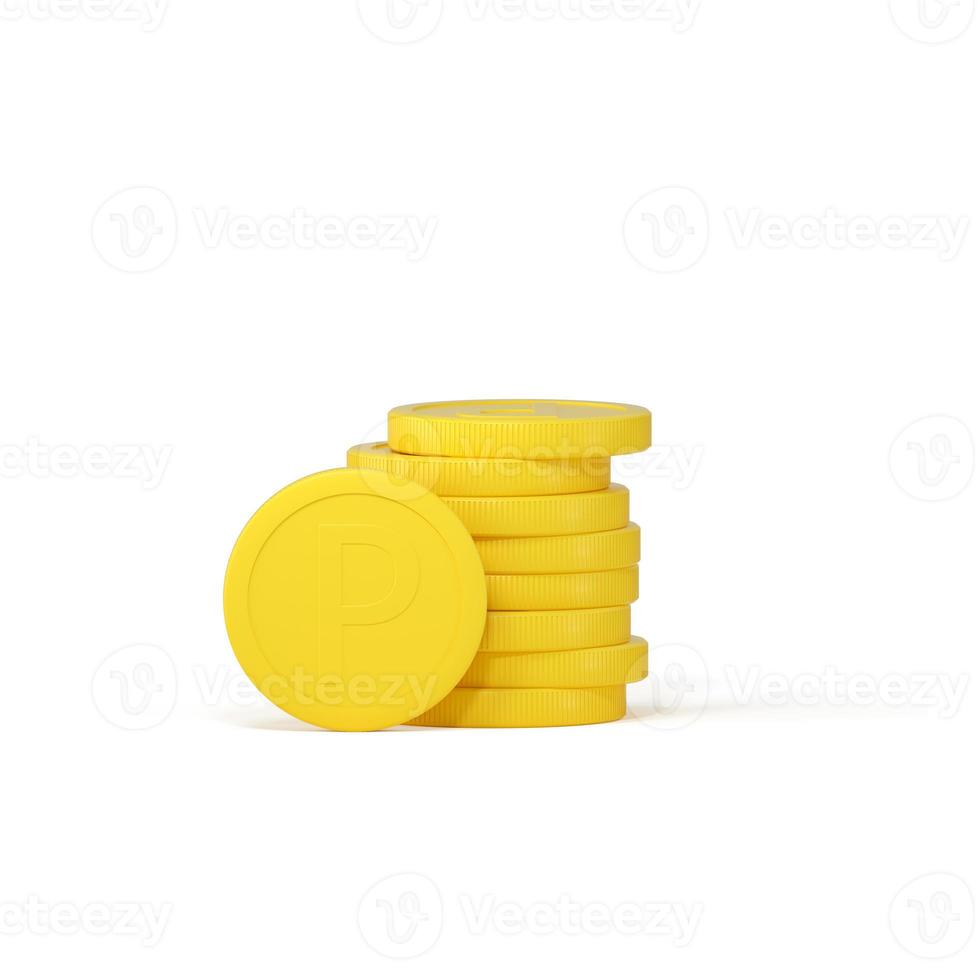 3d rendering coin objects, Simple financial related icons. photo
