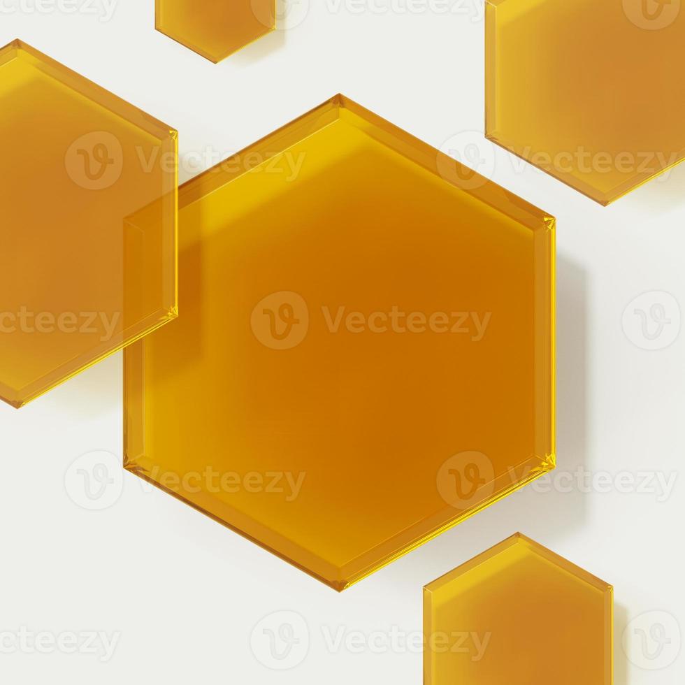 Fondo de goteo de miel y panal de renderizado 3D. foto