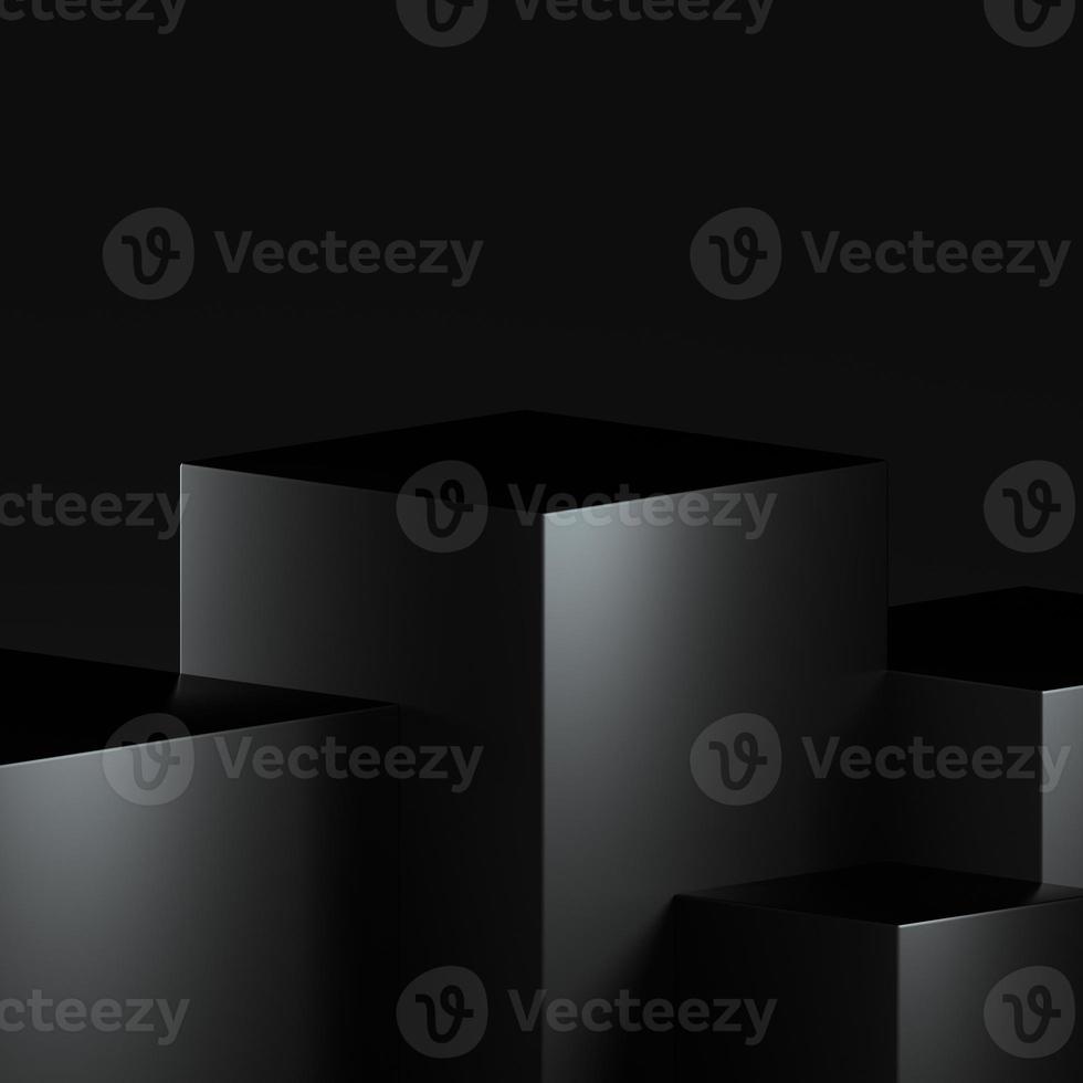 3D Awards podium in harmony with black color, winner mock up. photo