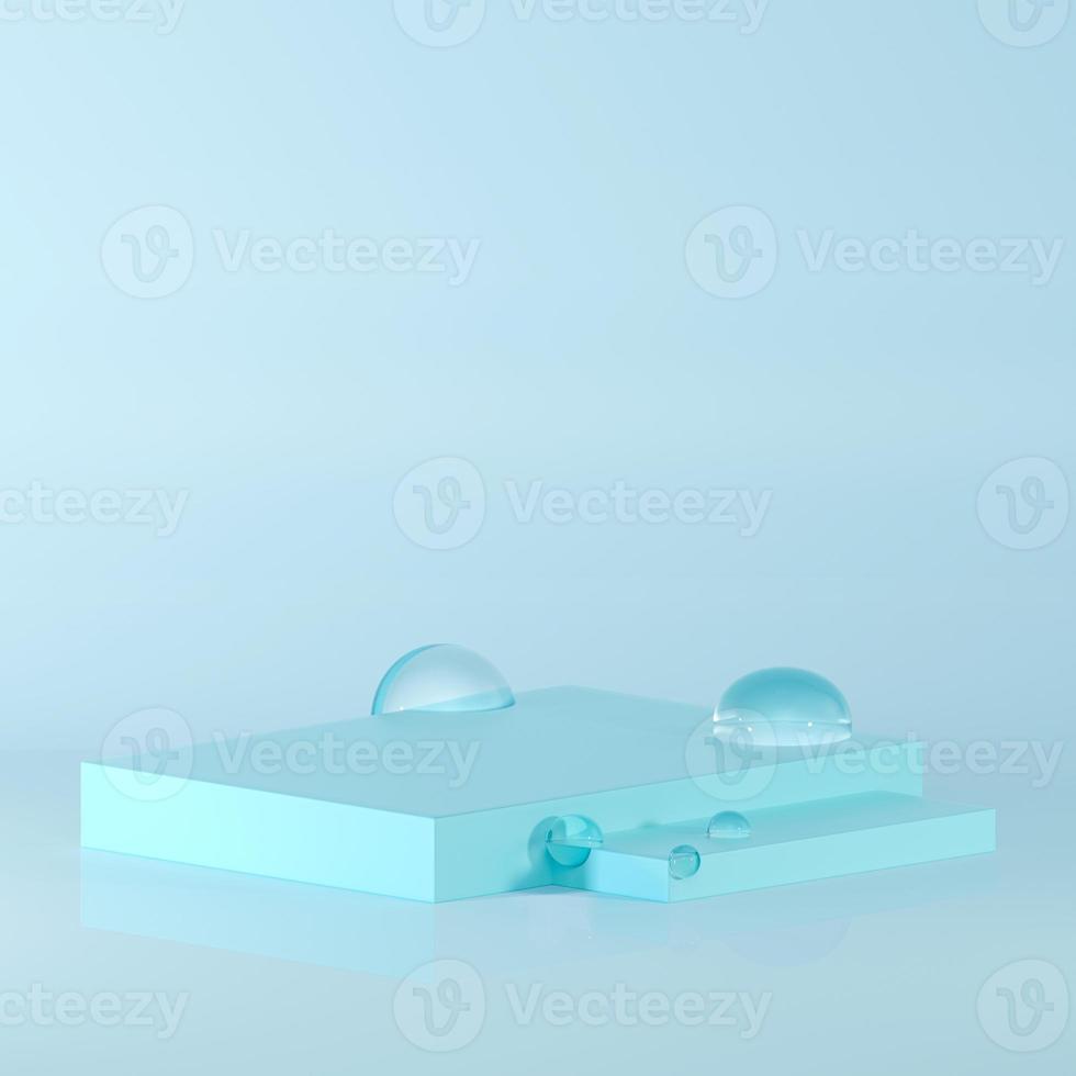 3D Awards podium in harmony with water droplets, winner mock up. photo