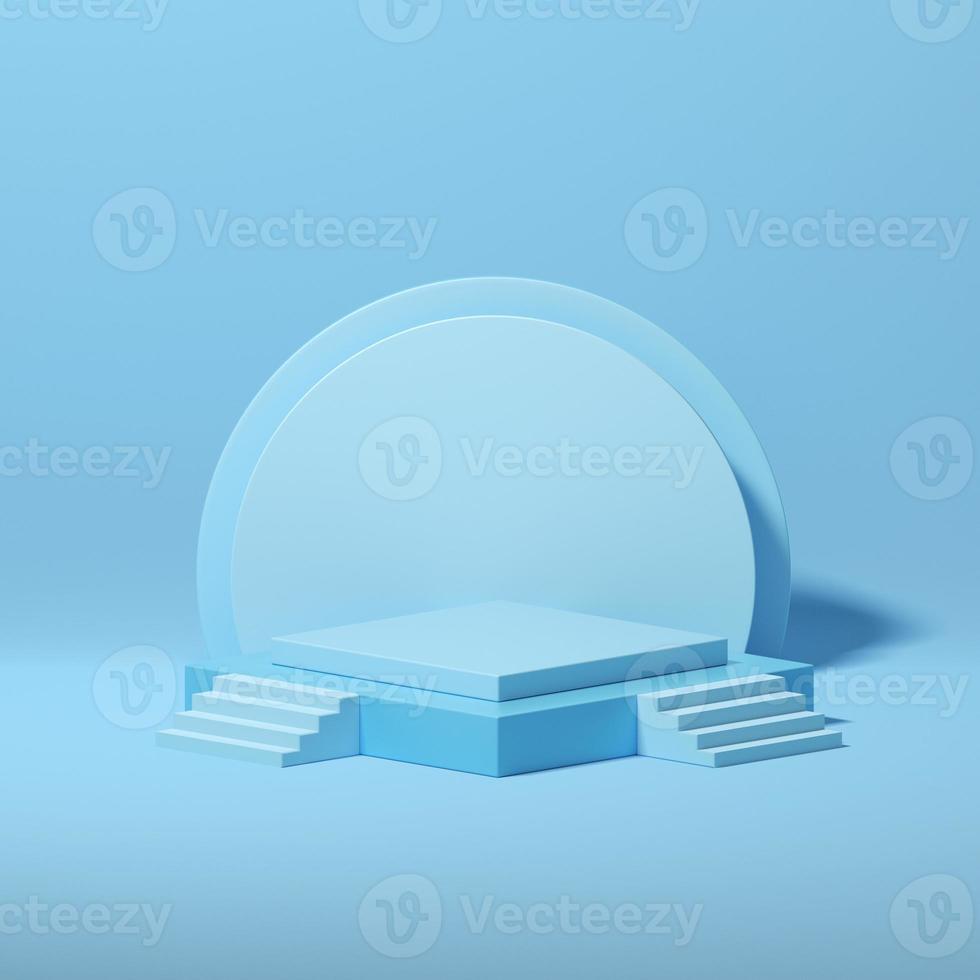 3d Mock up geometric shape podium for product design photo