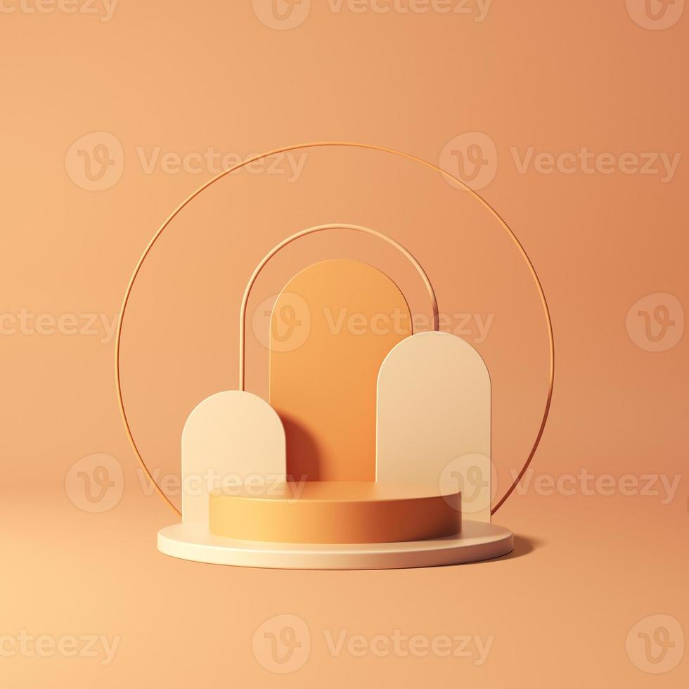 3d Mock up geometric shape podium for product design photo