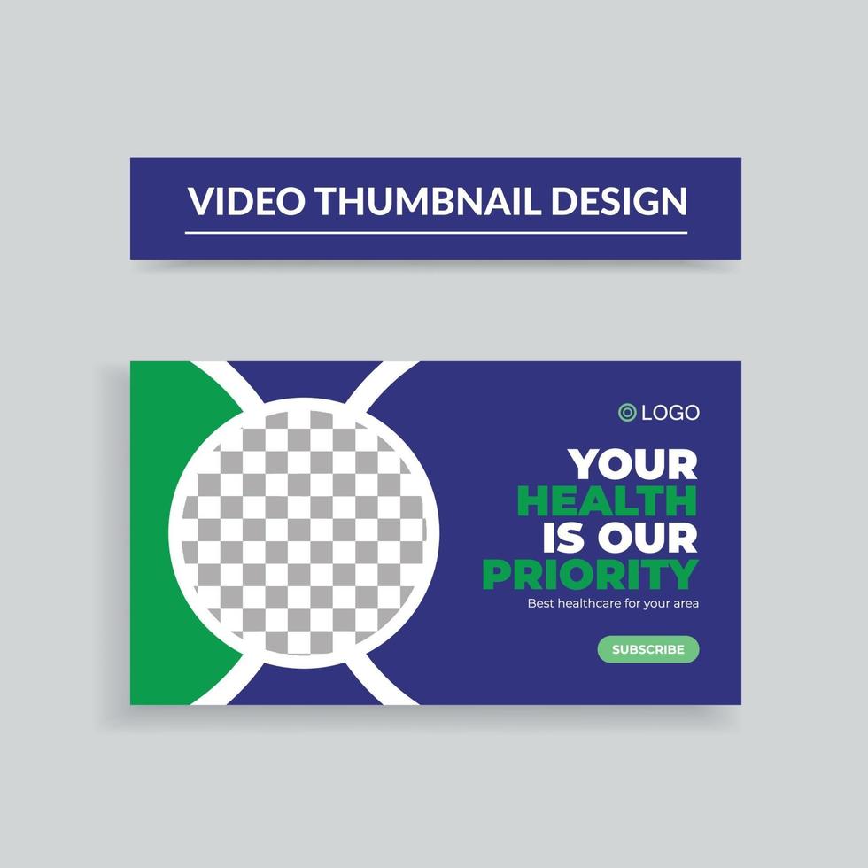 Healthcare Video Thumbnail and Web Banner Template. Thumbnail Design vector