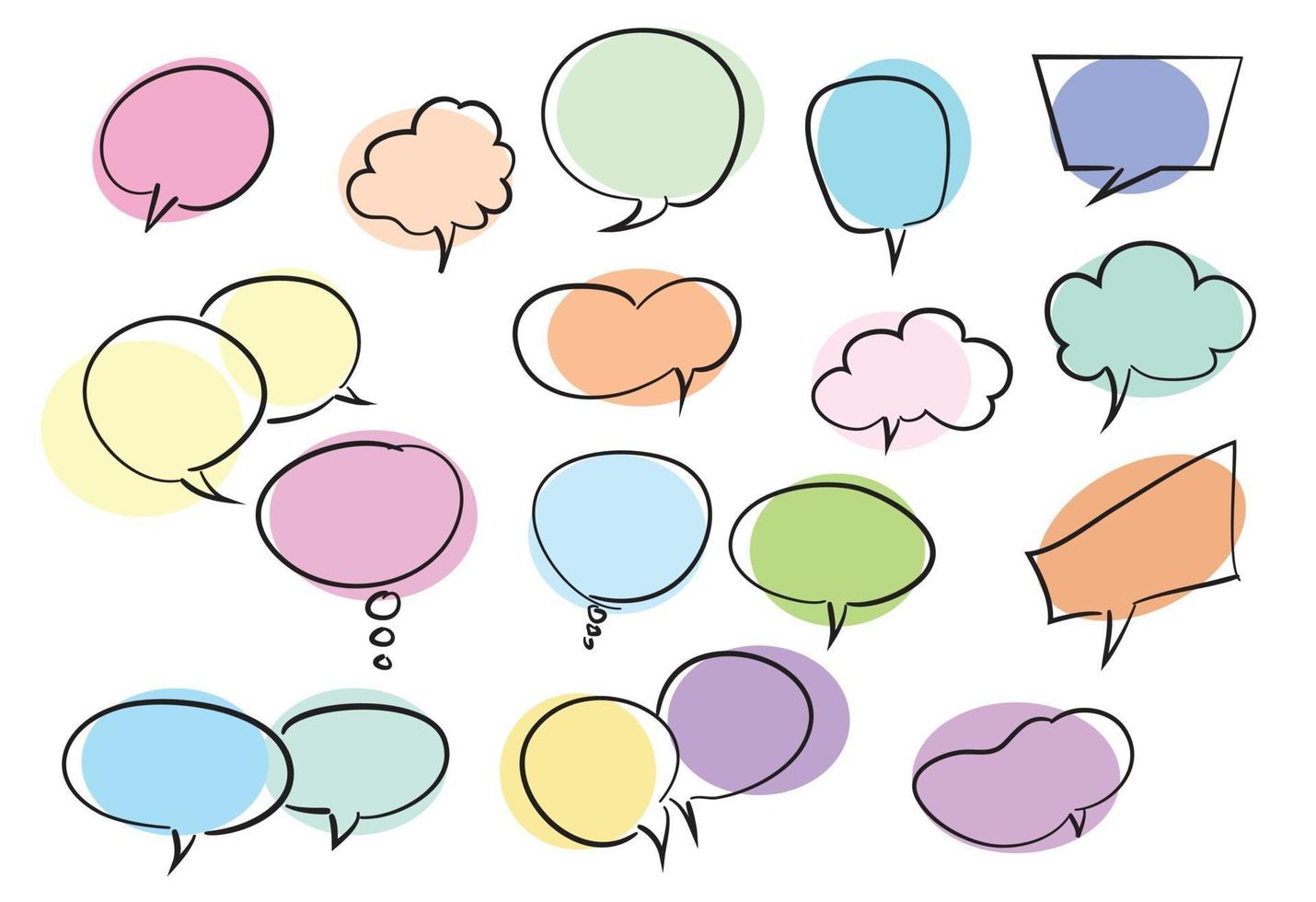 Comic chat bubbles set, cartoon style vector