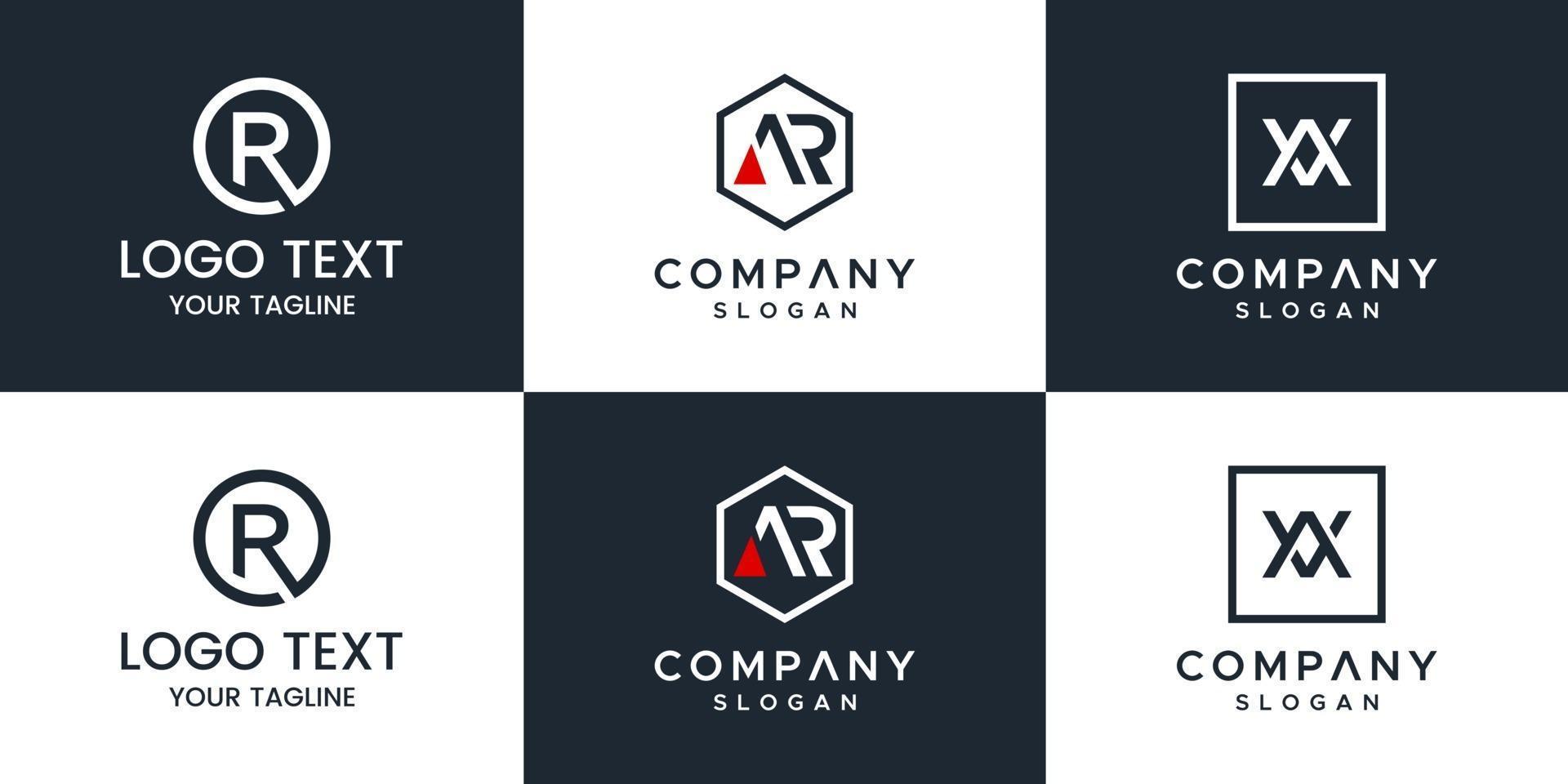 Monogram set letter logo design vector