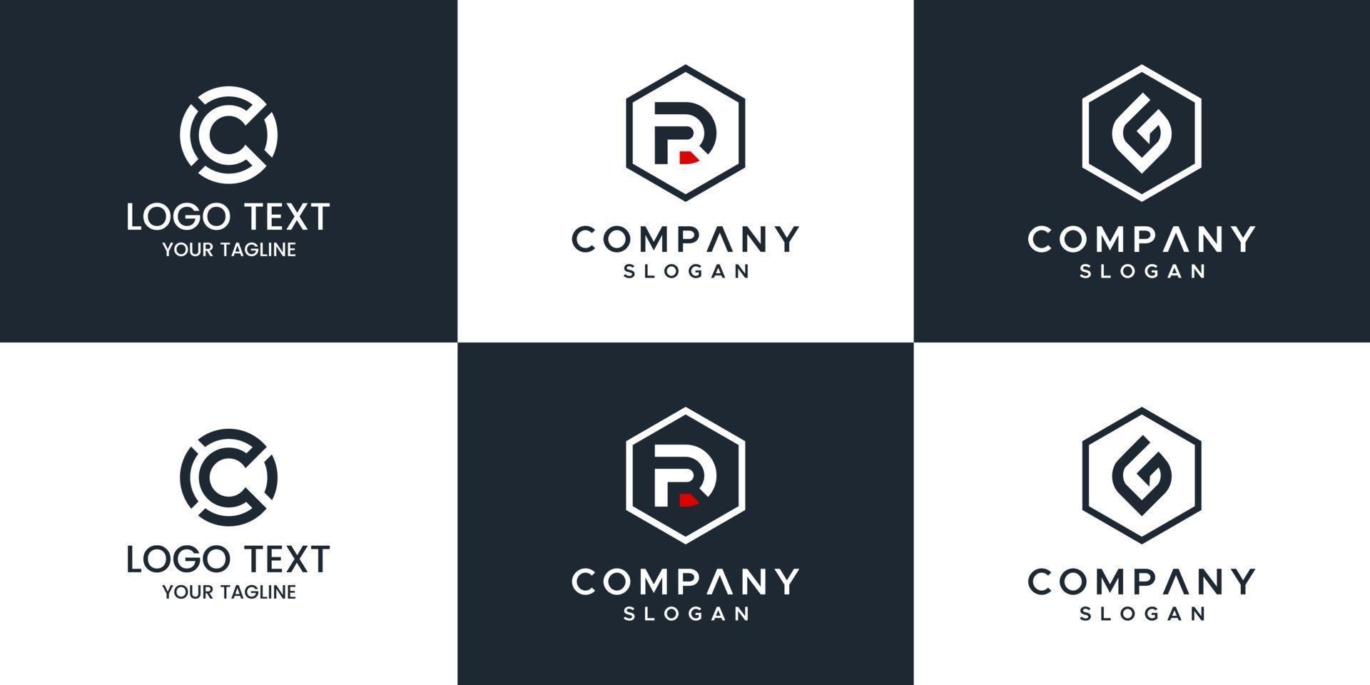 Monogram set letter logo design vector