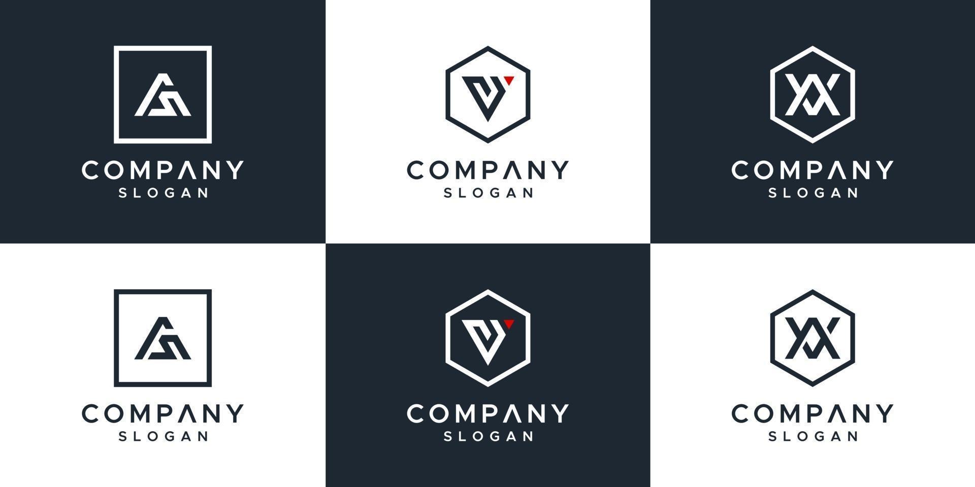Monogram set letter logo design vector