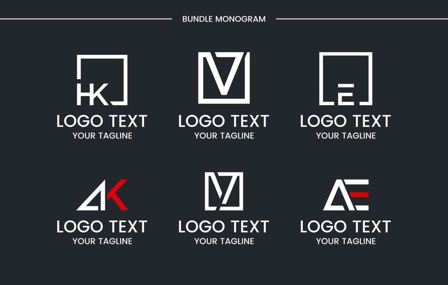 Monogram set letter logo design vector