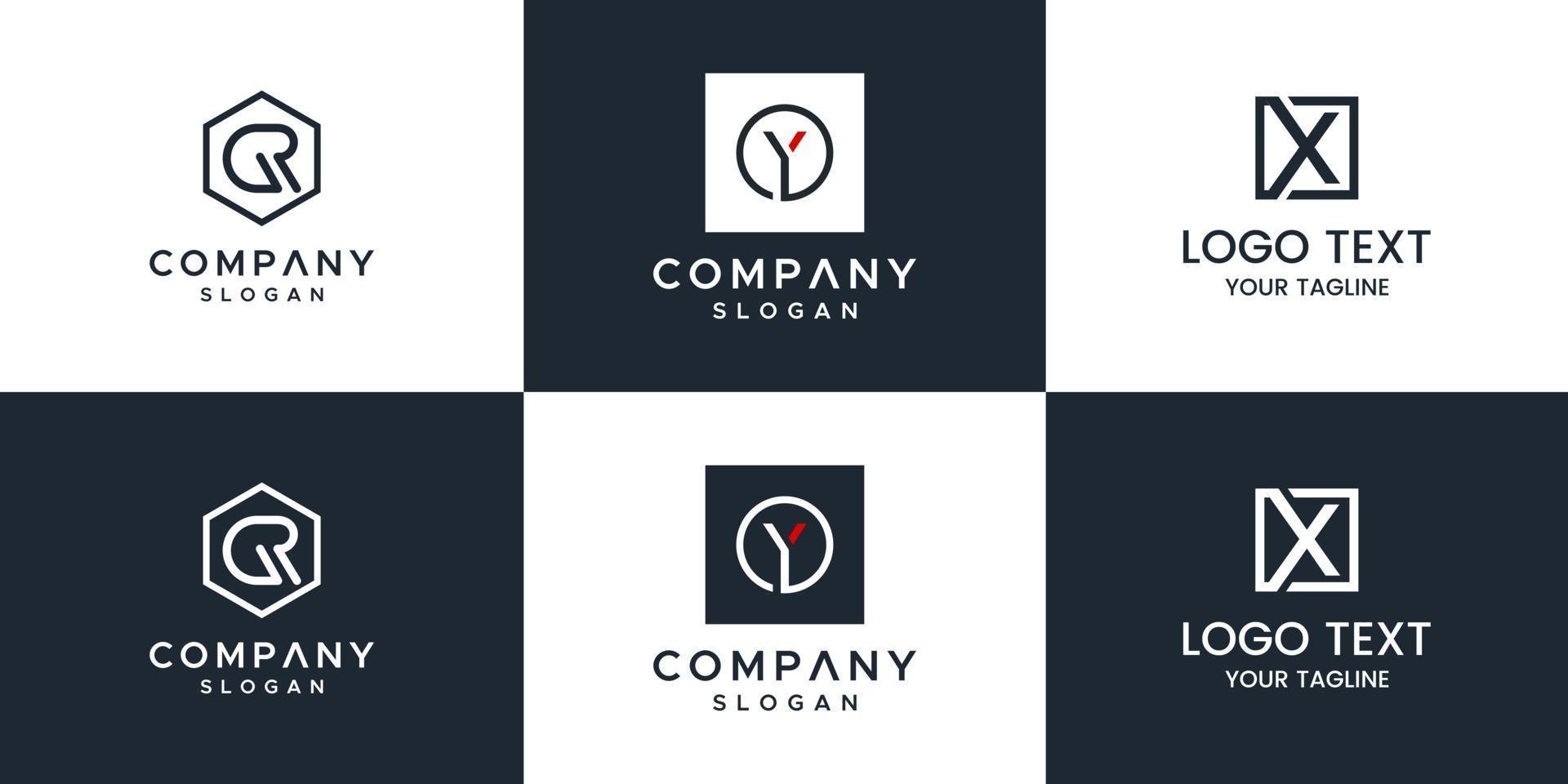 Monogram set letter logo design vector