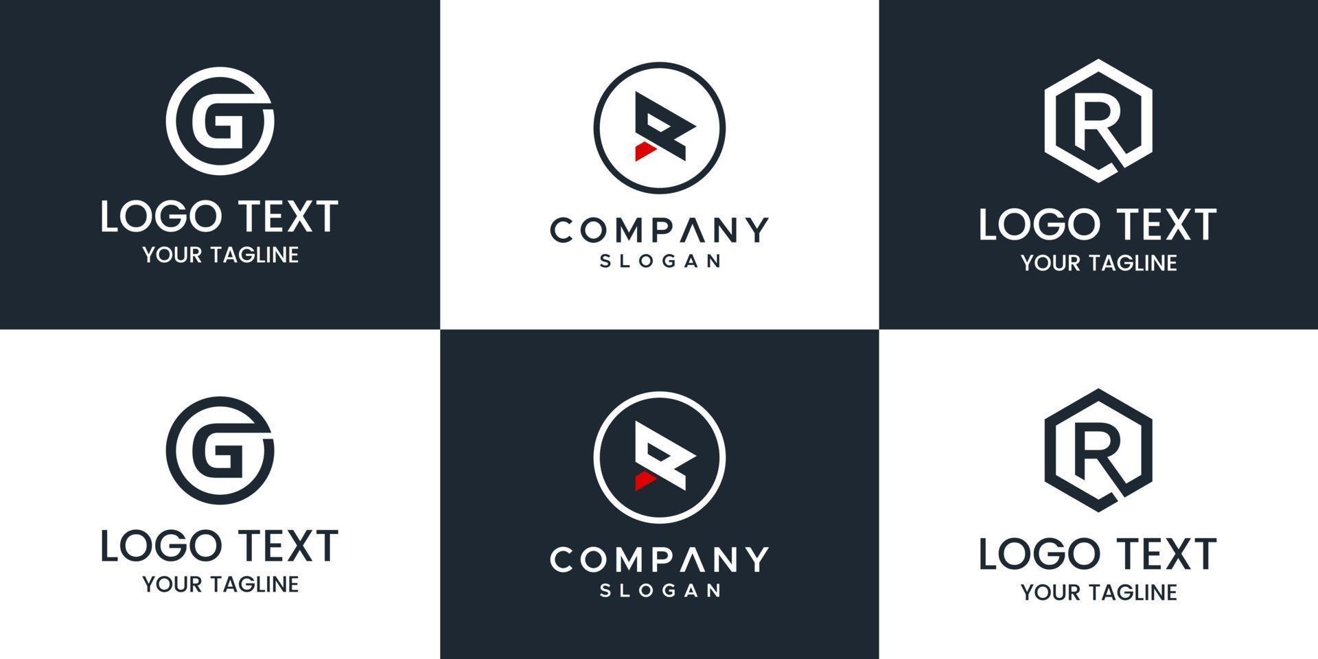 Monogram set letter logo design vector