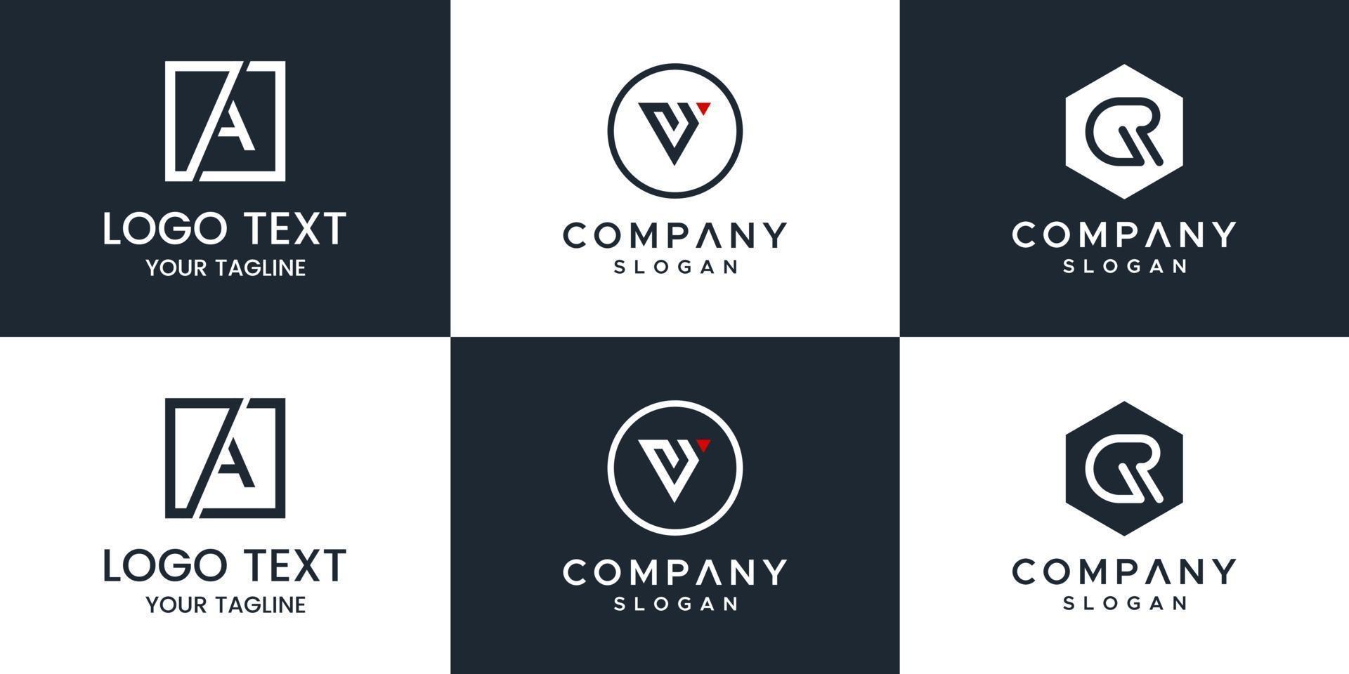 Monogram set letter logo design vector