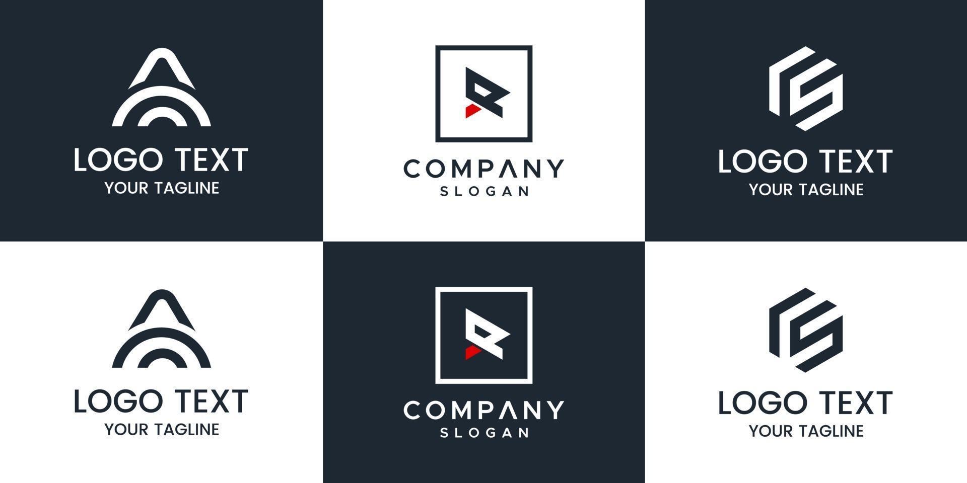 Monogram set letter logo design vector