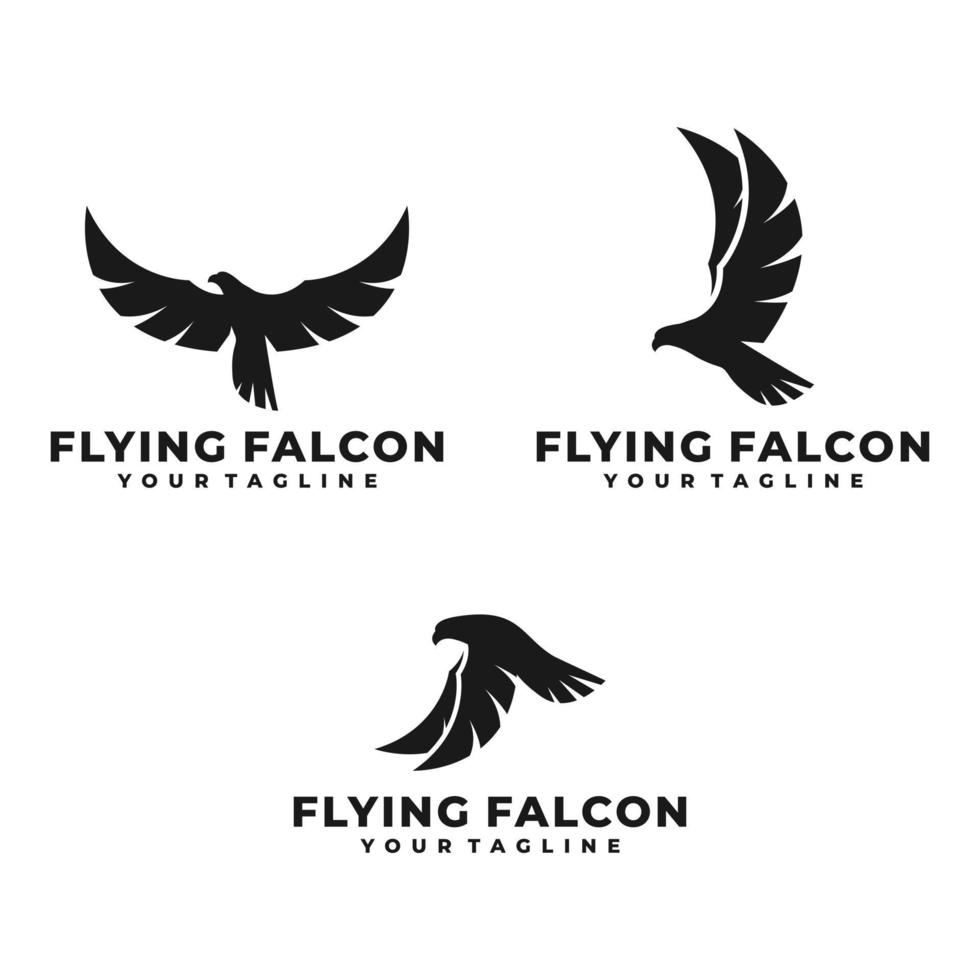 Flying falcon logo template vector