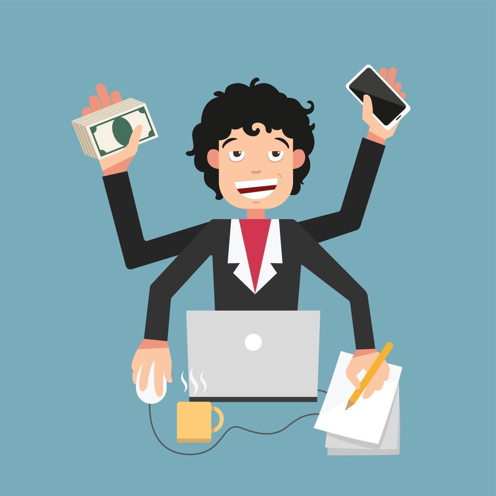 Busy life of businessman vector