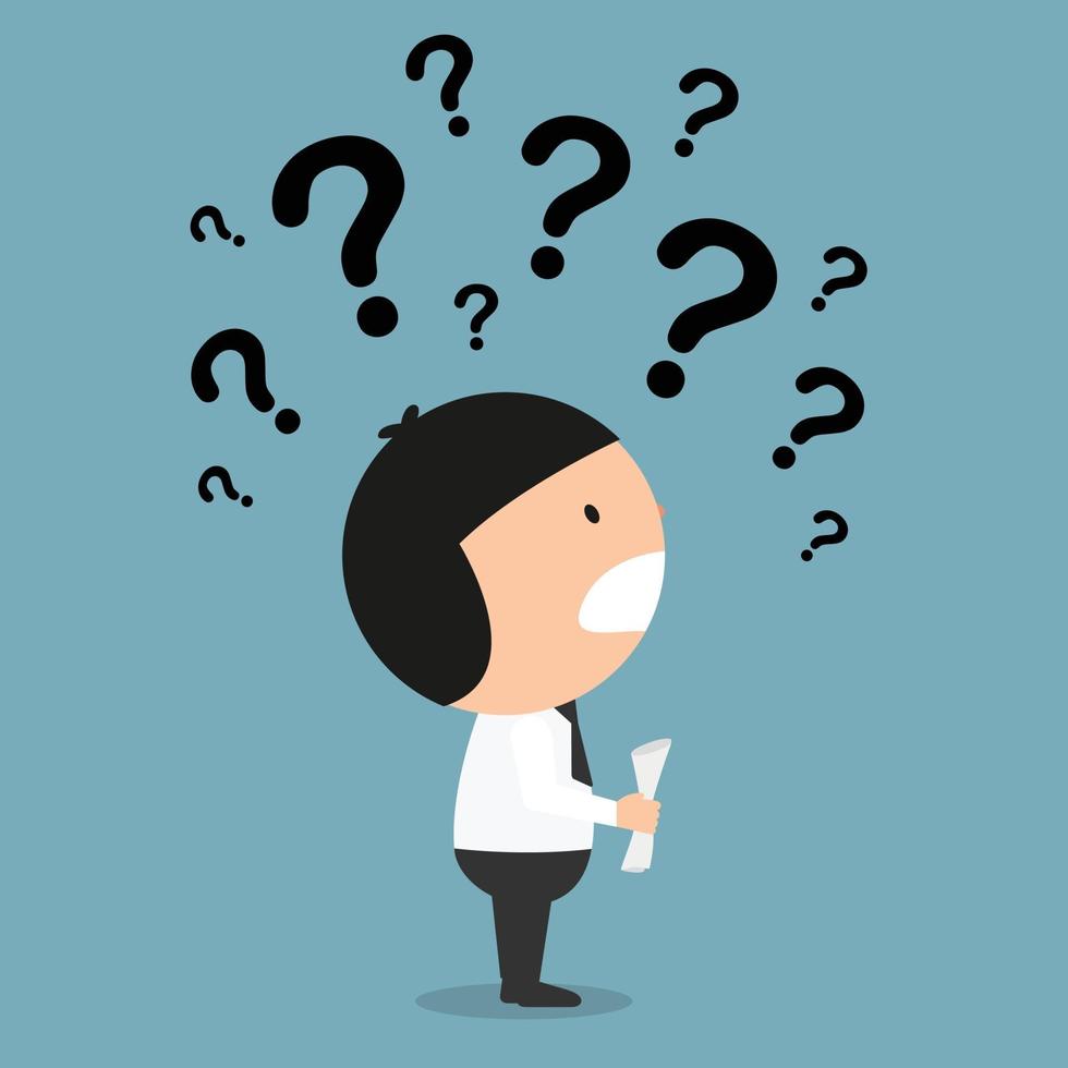 business thinking with question marks vector