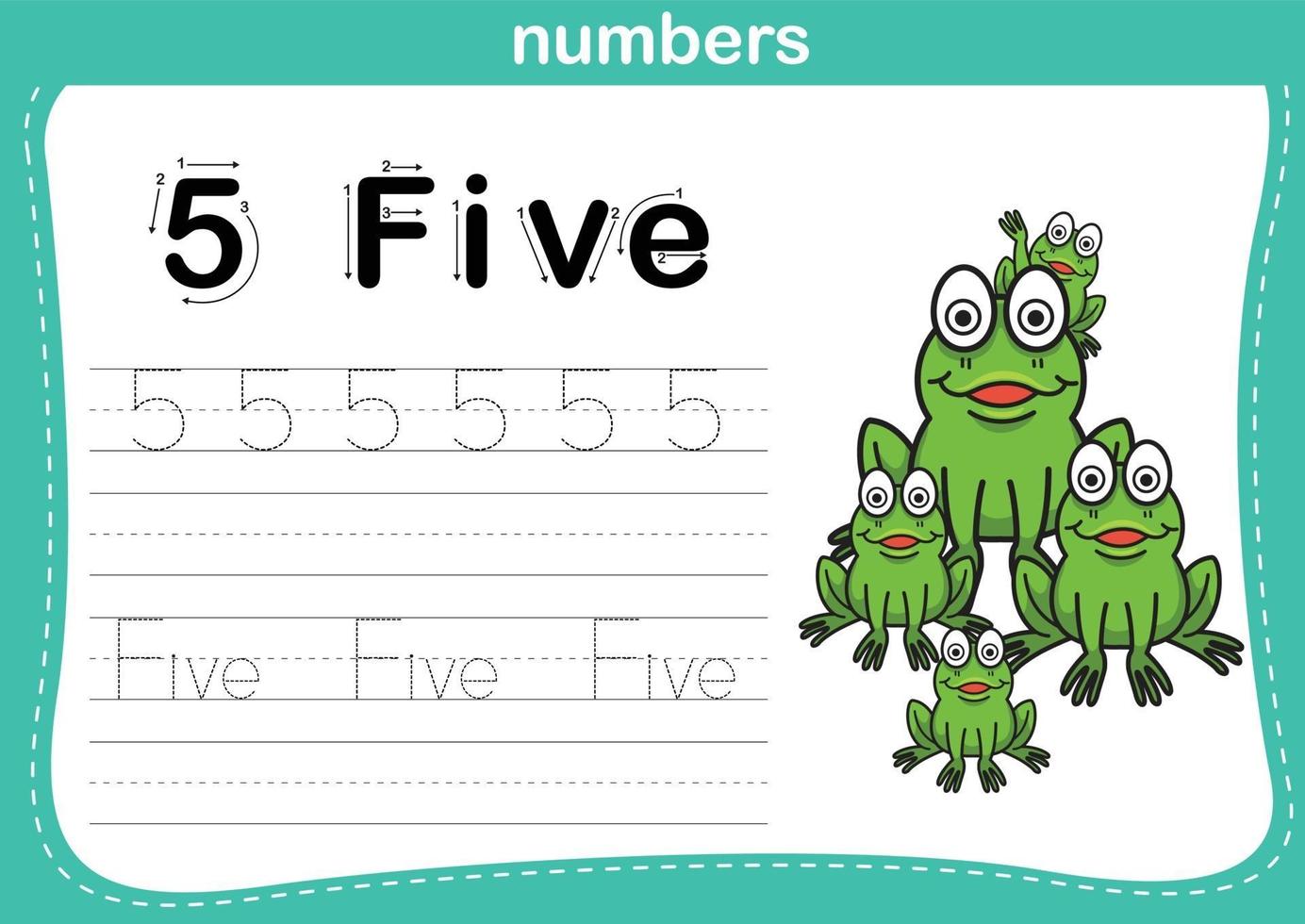 Connecting dot and printable numbers exercise vector