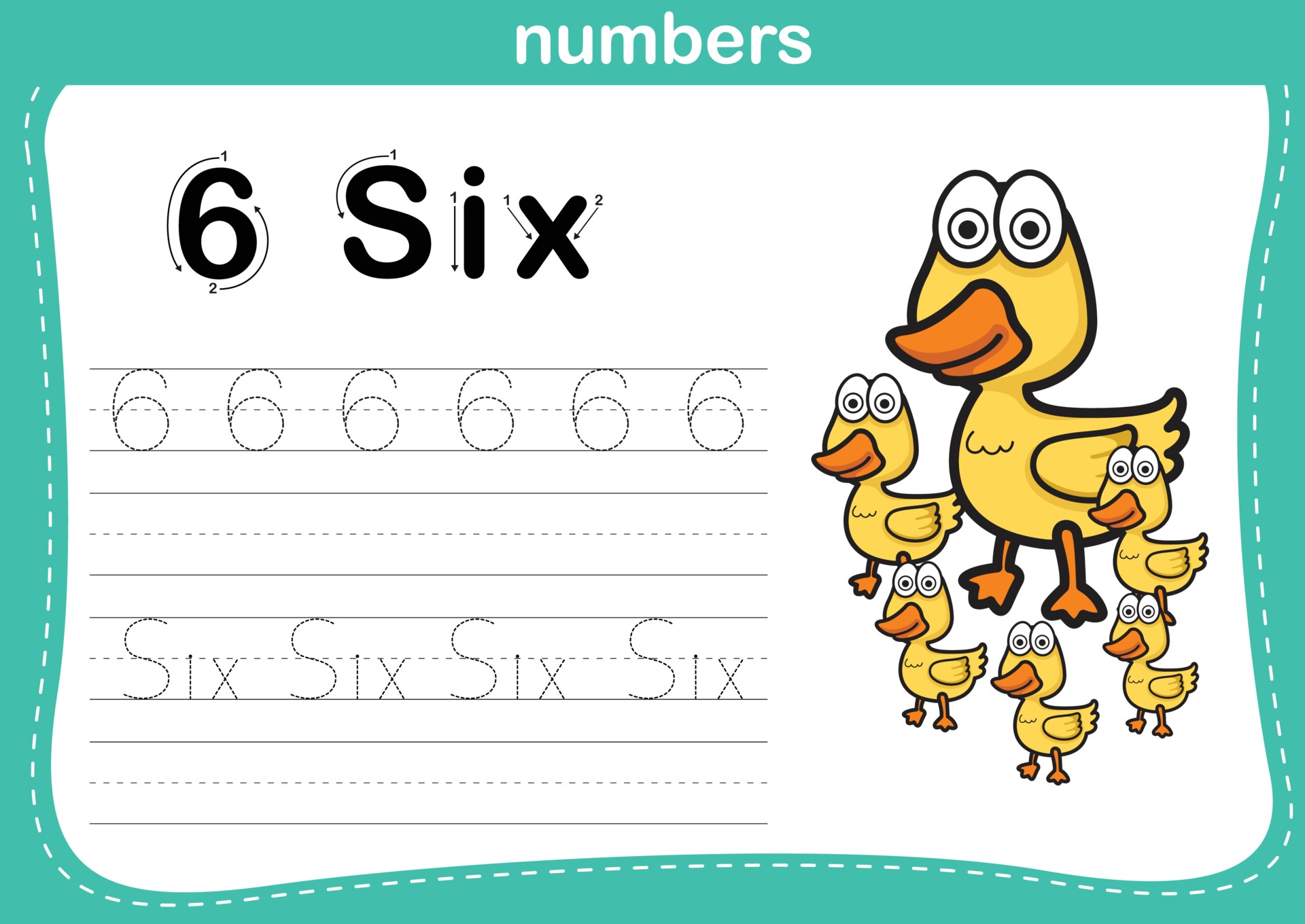 Did numbers. Numbers kids. dot number 6.