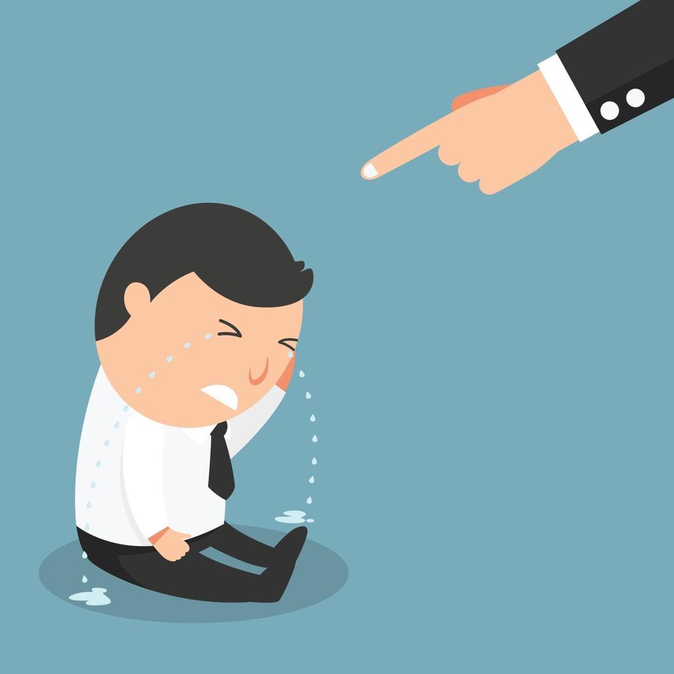 The guy crying very hard after got blamed by his boss vector