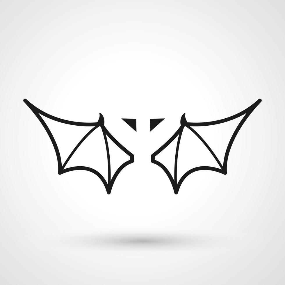 vector de icono de alas de murciélago