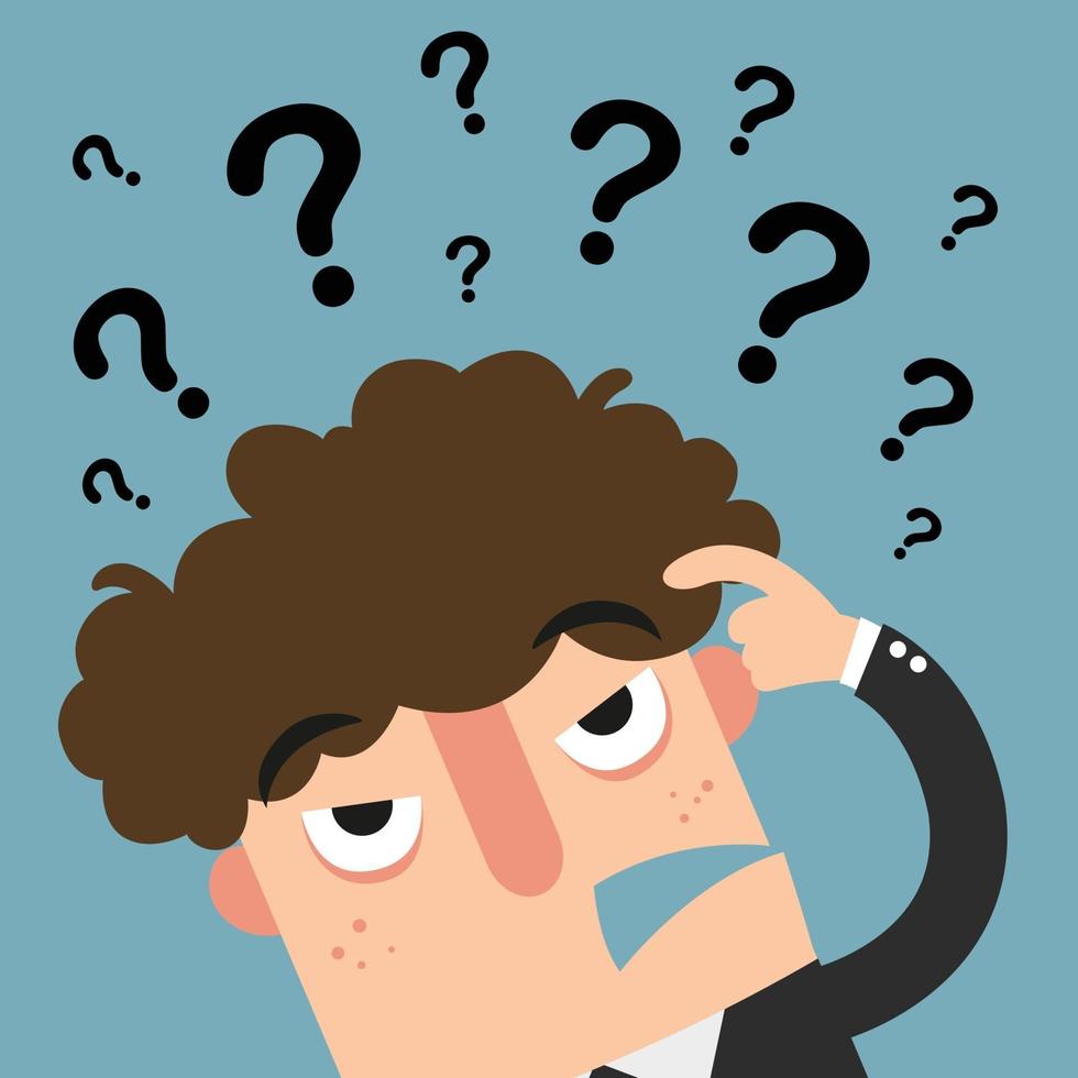 business thinking with question marks vector