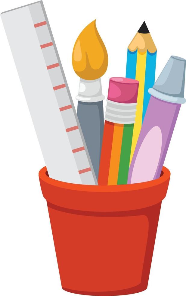 school accessories isolated in holder vector