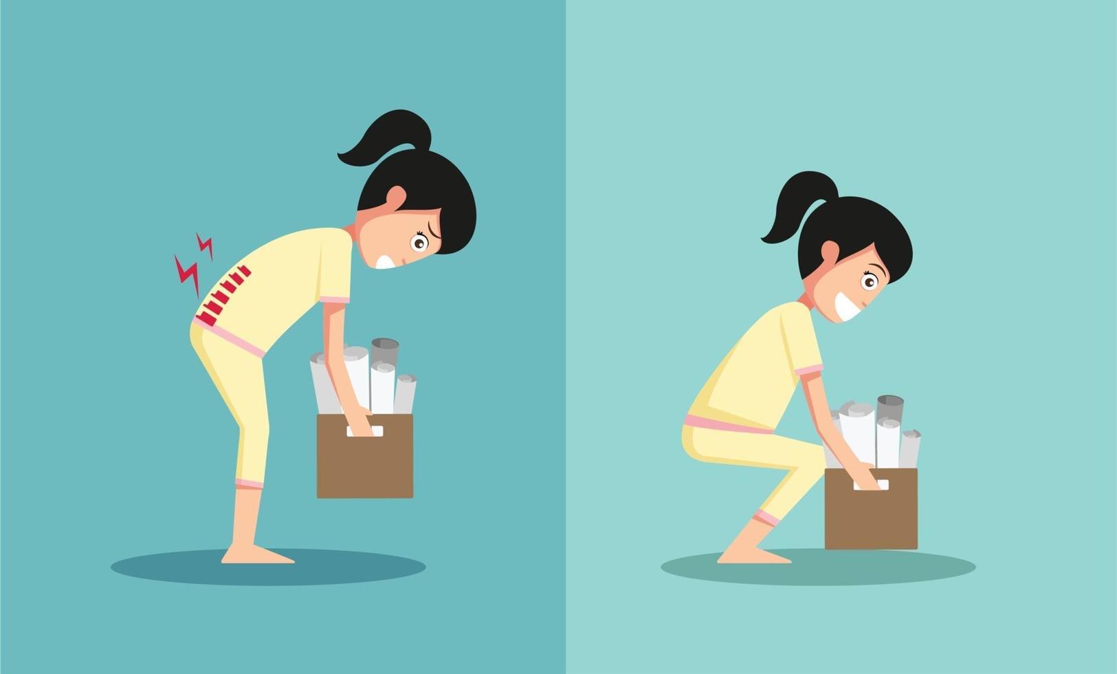 Improper versus against proper lifting ,illustration,vector vector