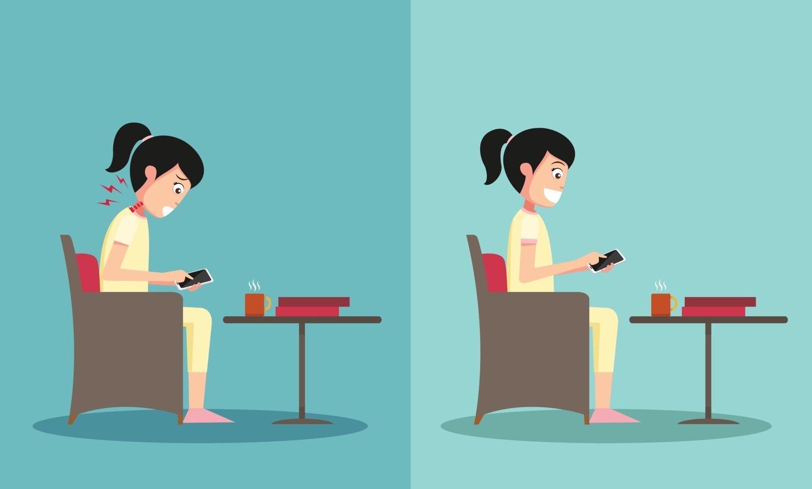 Best and worst positions for playing smart phone vector