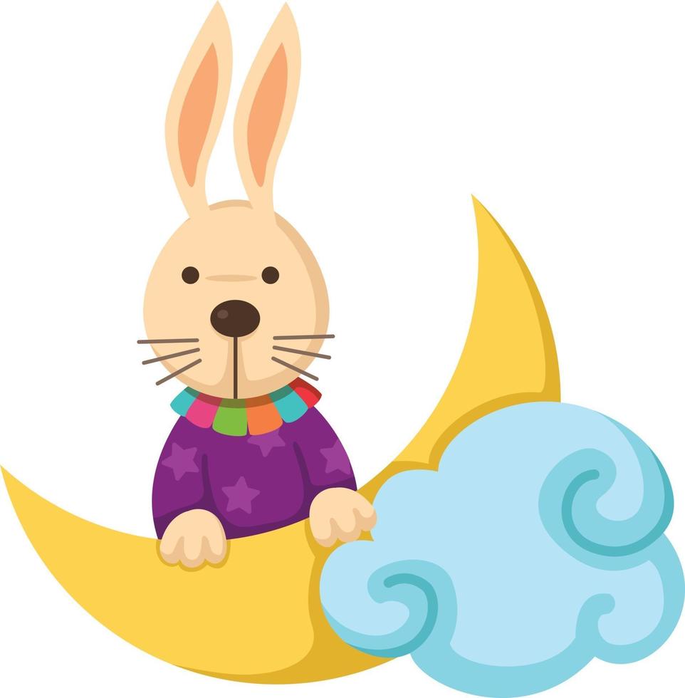 rabbit with moon on a white background,vector vector