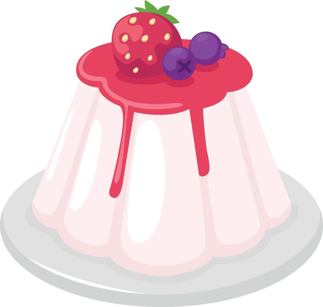 jelly pudding on white background vector