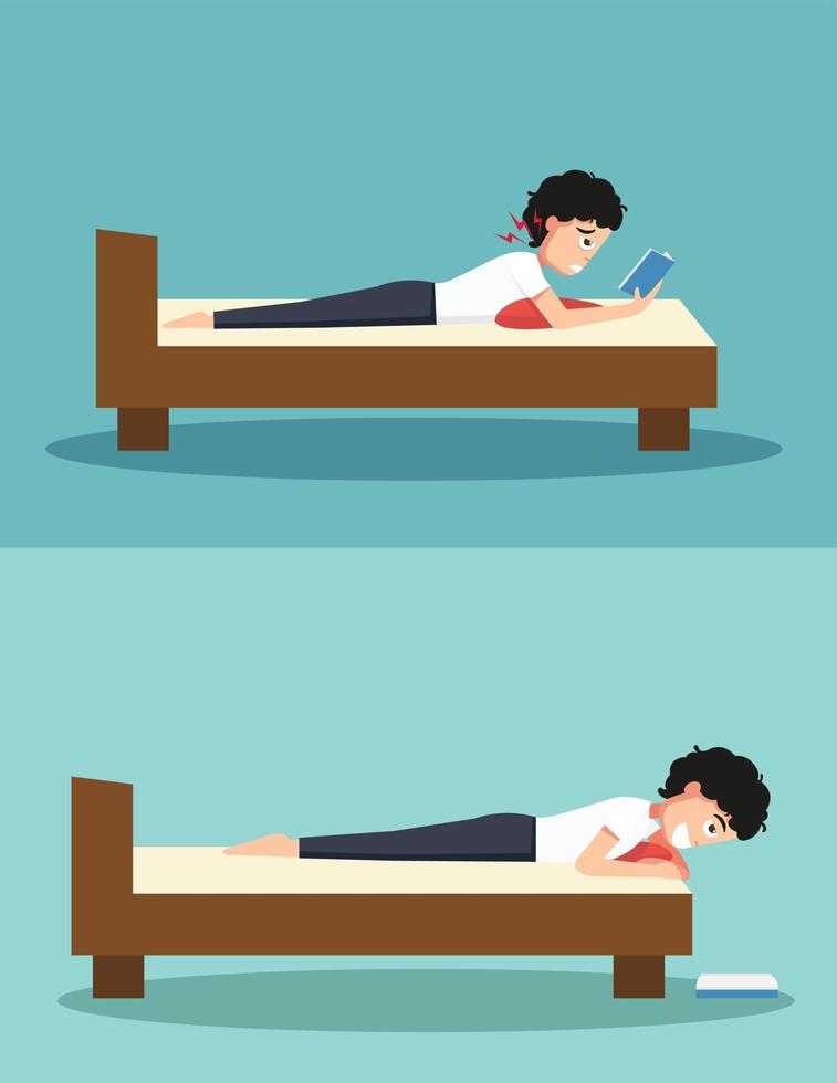 Best and worst positions for read a book vector