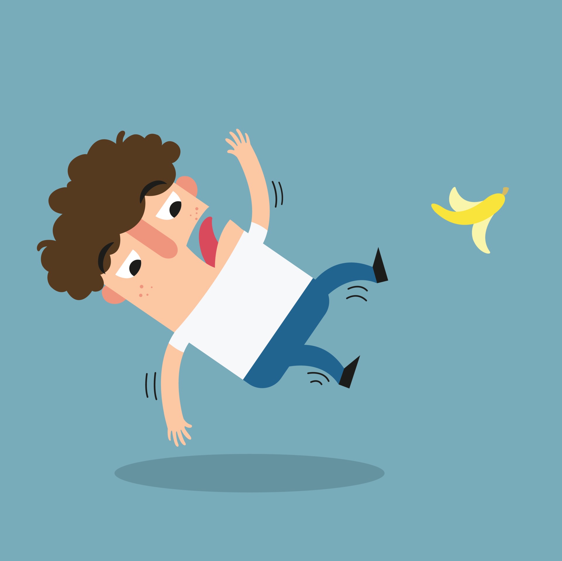 Watch your step.Danger of slipping on a banana peel 3147531 Vector Art