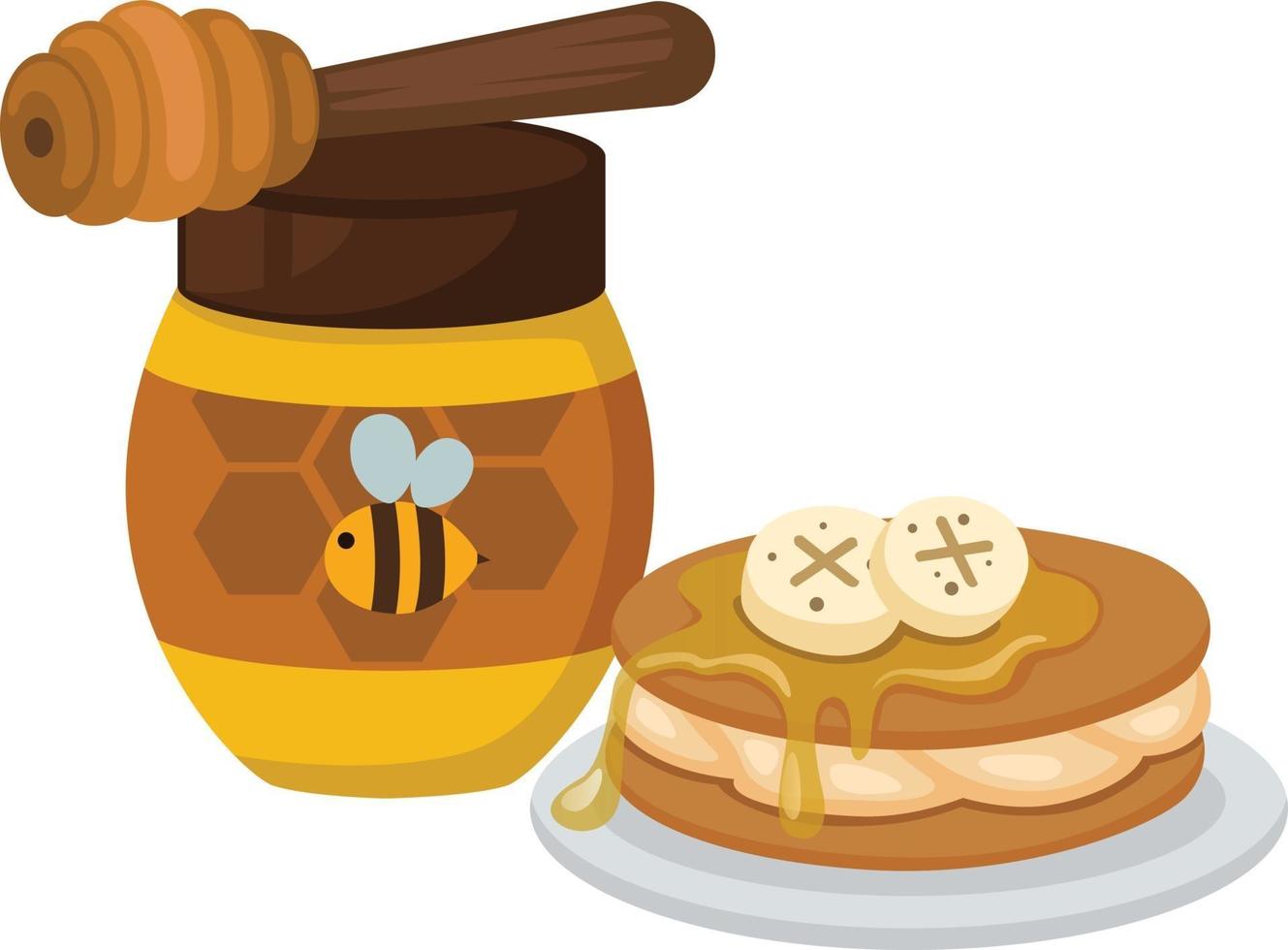 glass jar of honey on white background vector
