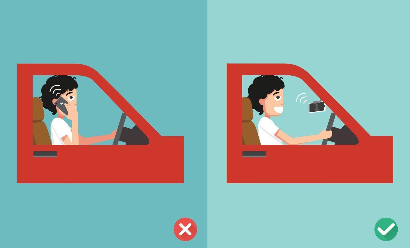 no cell phones - while driving vector