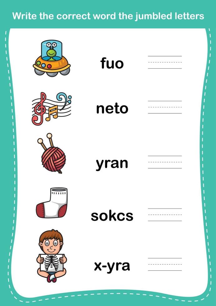 Write the correct word the jumbled letters vector