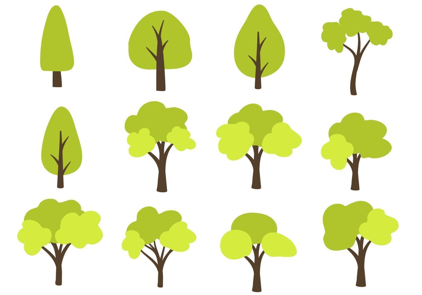 Flat Tree Forest Illustration vector