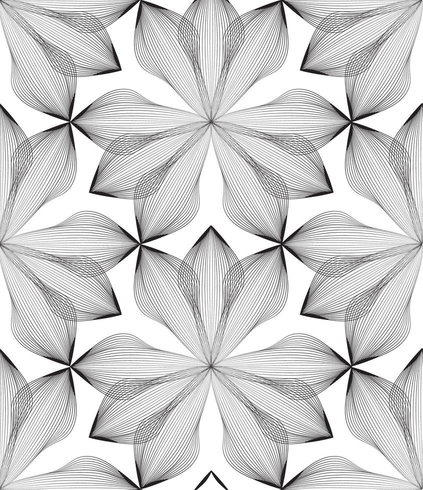 patrón floral transparente abstracto. ornamento de línea de flor fractal árabe vector