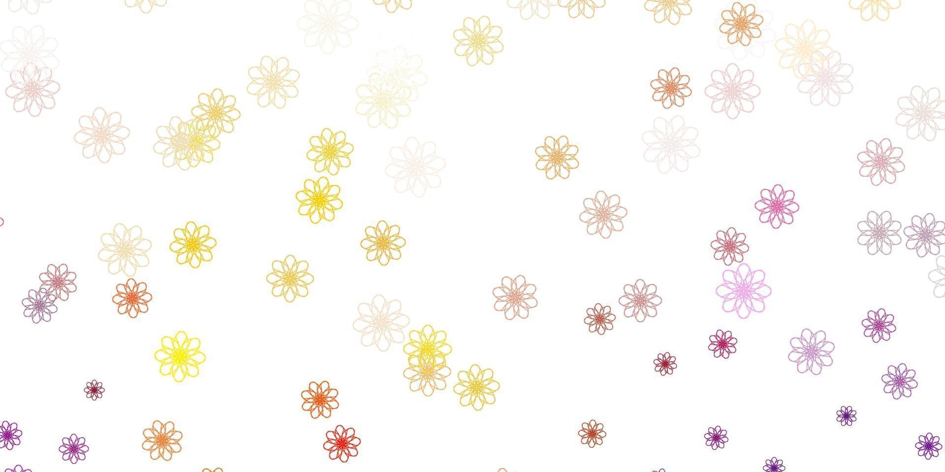 Light Pink, Yellow vector natural artwork with flowers.