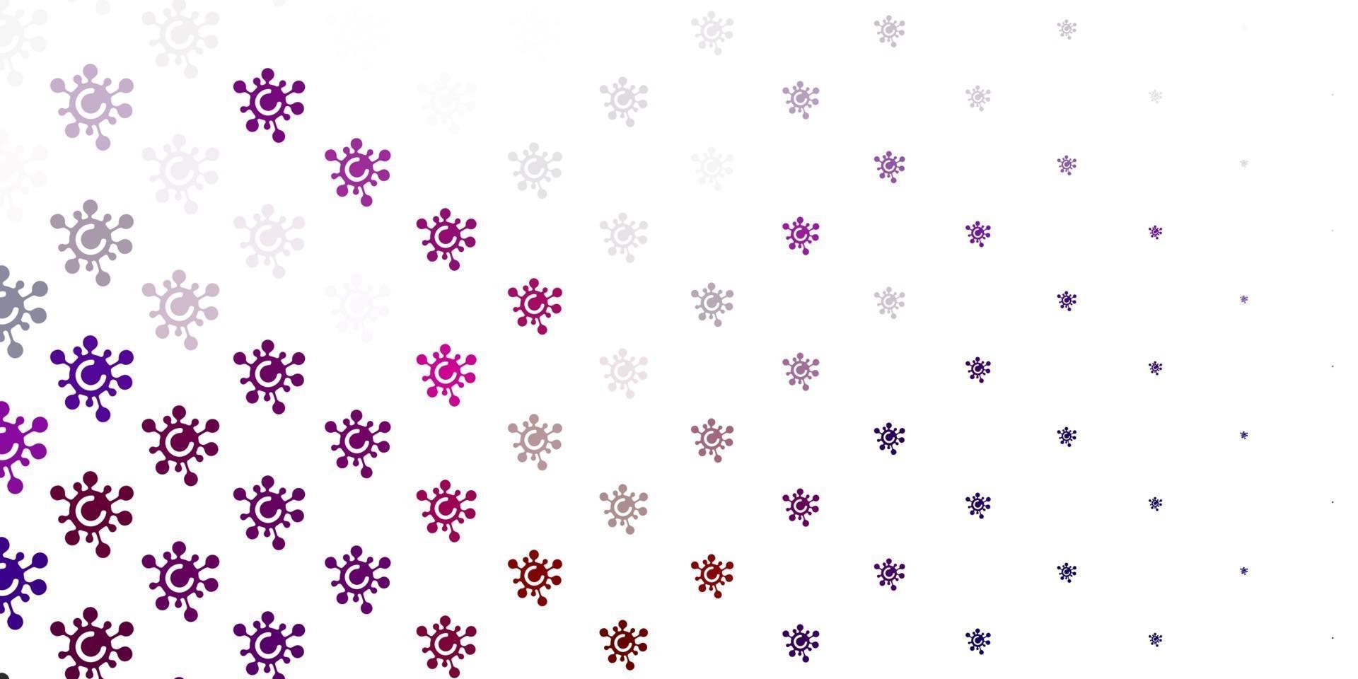 Light Pink, Red vector backdrop with virus symbols.