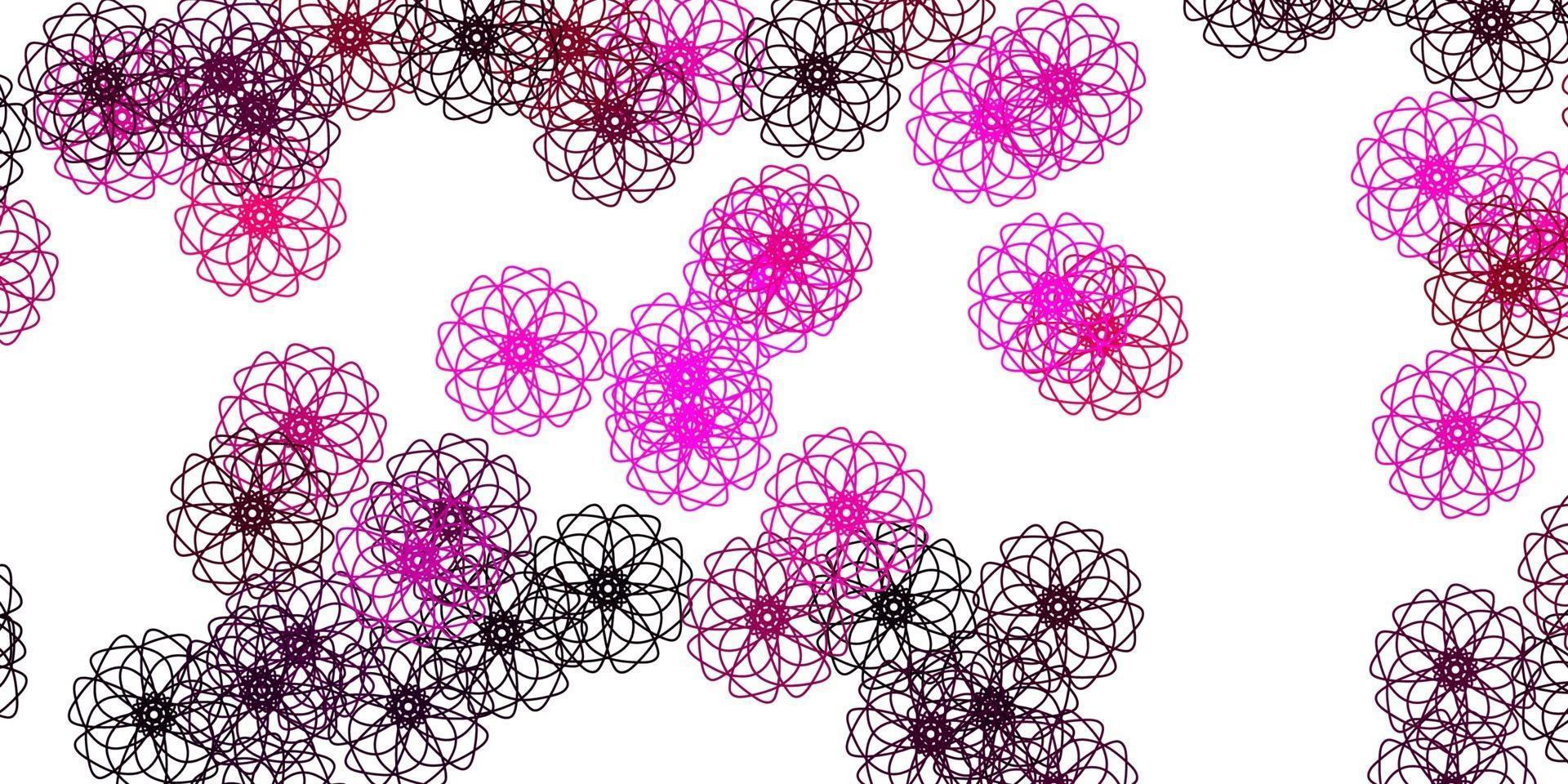 Light Pink vector natural artwork with flowers.